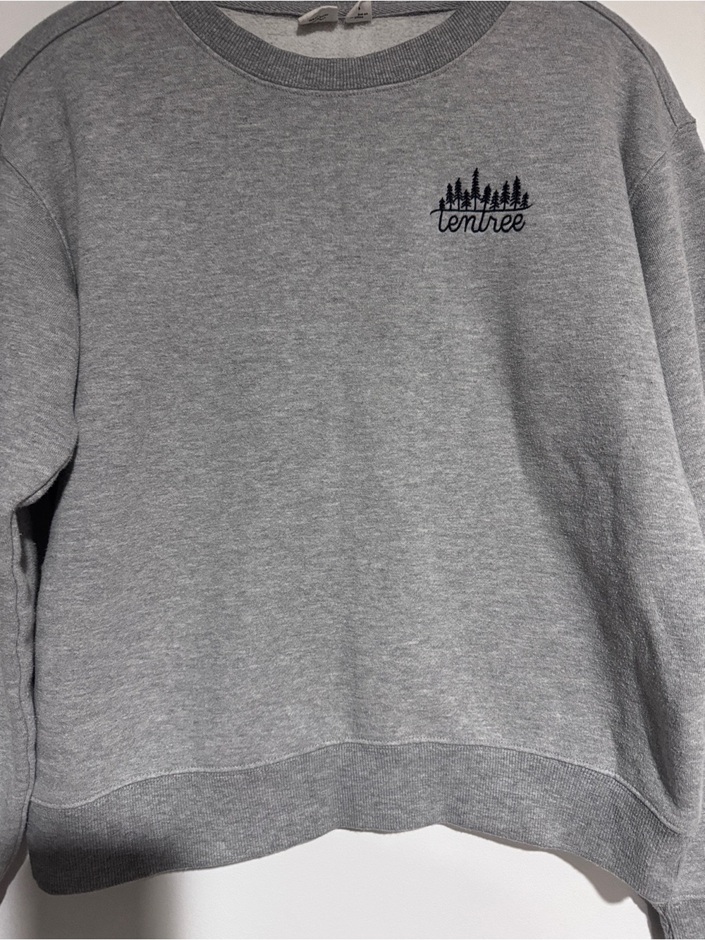 tentree Gray Crewneck Sweatshirt with Black Logo